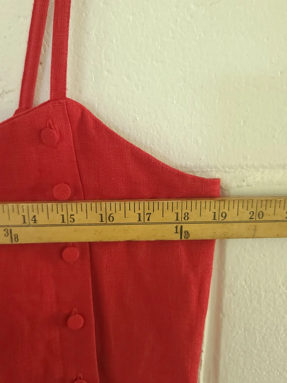 Abercrombie & Fitch Linen-Blend Button Dress Skort Vivid Red Size LG NWT